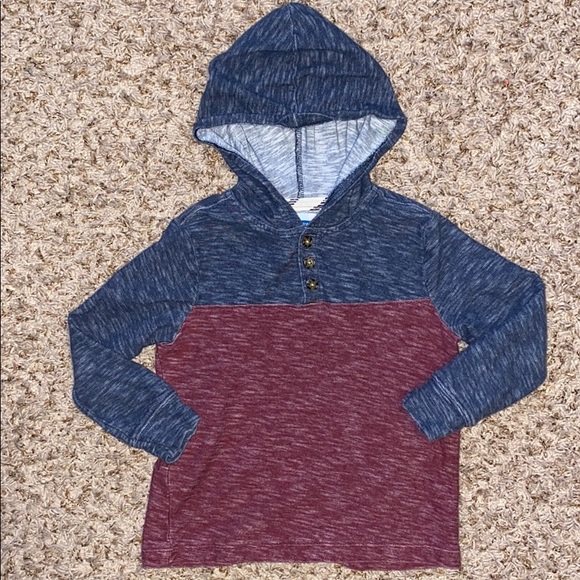 4t boys lightweight red & blue hooded sweatshirt. - Picture 1 of 5